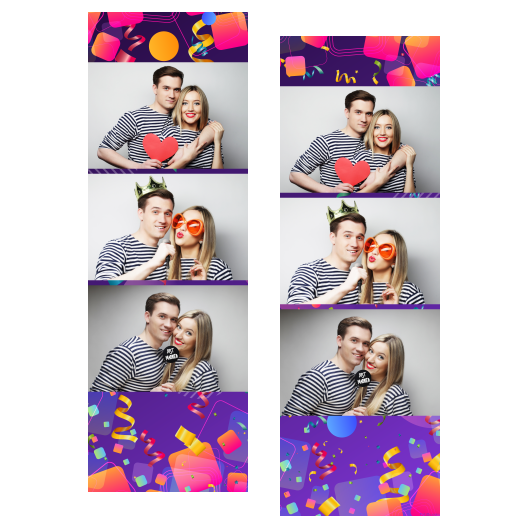 Template 104 consisting of 3 photos – Birthday Party + ribbons - Image 1