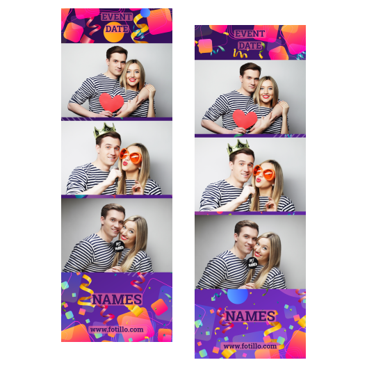 Template 104 consisting of 3 photos – Birthday Party + ribbons - Image 2