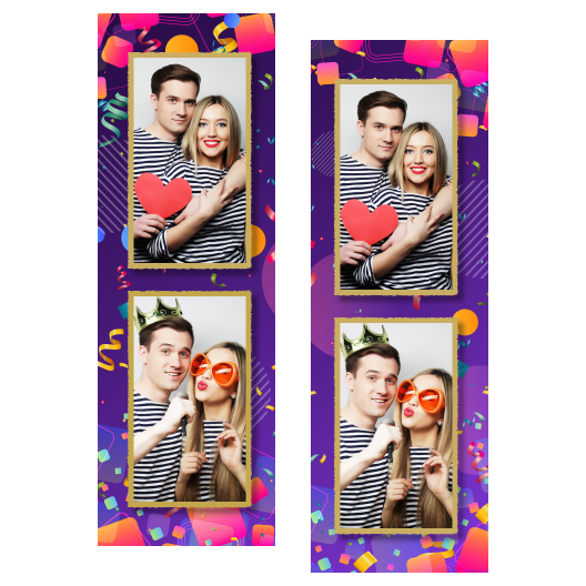 Template 106 consisting of 2 photos – Birthday Party + ribbons - Image 1