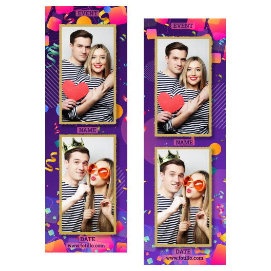 Template 106 consisting of 2 photos – Birthday Party + ribbons - Image 2
