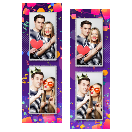 Template 106 consisting of 2 photos – Birthday Party + ribbons - Image 3