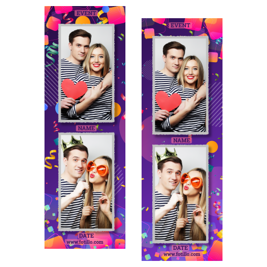 Template 106 consisting of 2 photos – Birthday Party + ribbons - Image 4