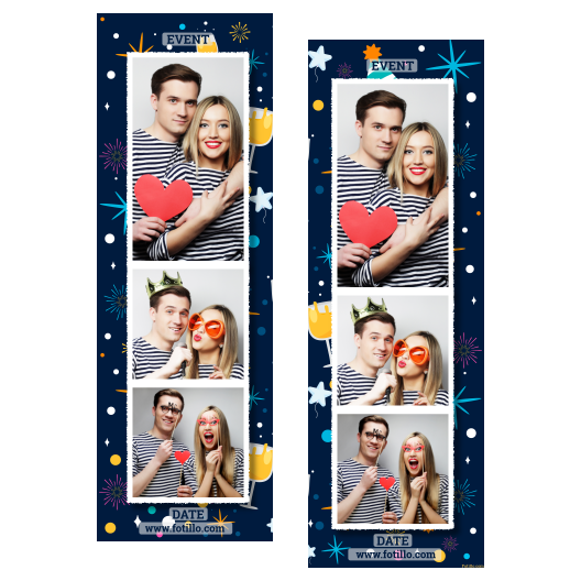 Przyjęcie sylwestrowe + Fajerwerki, gwiazdy + 107 biały z tekstem Przyjęcie sylwestrowe + Fajerwerki, gwiazdy + 107 biały z tekstem