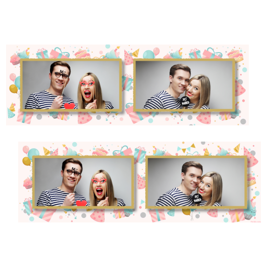 Birthday Party + collage + 201 gold