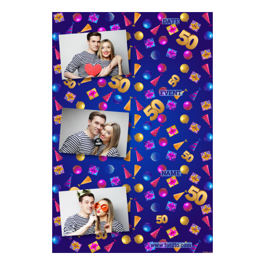 Pięćdziesiątka + balony i prezenty + 302 brak ramki z tekstem Pięćdziesiątka + balony i prezenty + 302 brak ramki z tekstem