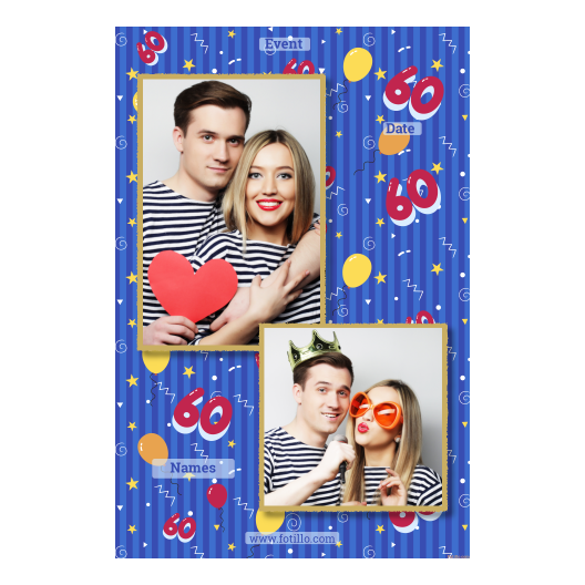 Sześćdziesiątka + balony + 307 złoty z tekstem Sześćdziesiątka + balony + 307 złoty z tekstem