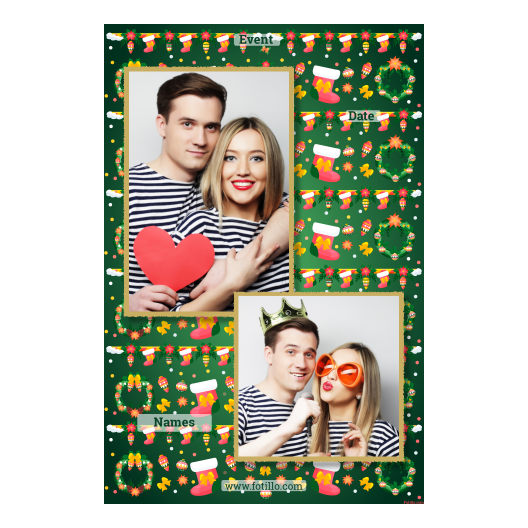 Boże Narodzenie + kwiaty i bombki + 307 złoty z tekstem Boże Narodzenie + kwiaty i bombki + 307 złoty z tekstem