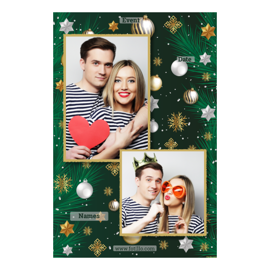 Bożonarodzeniowe gwiazdy + bombki, model 307 złoty z tekstem Bożonarodzeniowe gwiazdy + bombki, model 307 złoty z tekstem