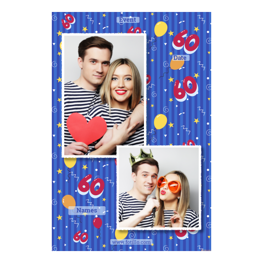 Sześćdziesiątka + balony + 307 biały z tekstem Sześćdziesiątka + balony + 307 biały z tekstem