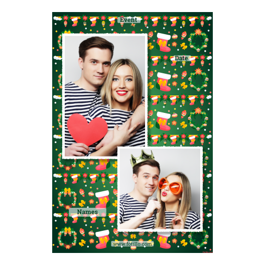 Boże Narodzenie + kwiaty i bombki + 307 biały z tekstem Boże Narodzenie + kwiaty i bombki + 307 biały z tekstem