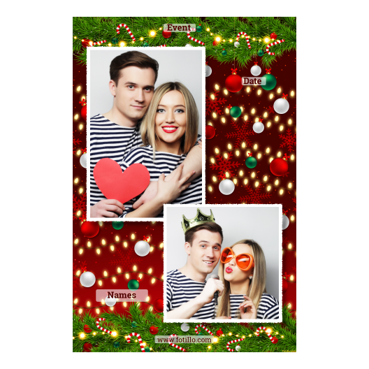 Ozdoby świąteczne + kwiaty i bombki + 307 biały z tekstem