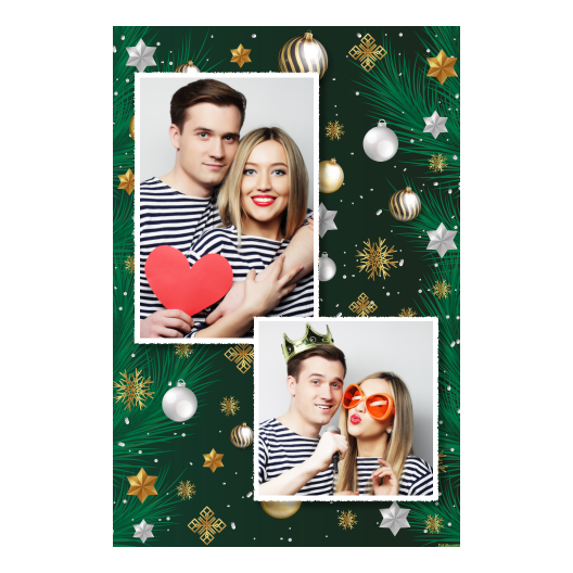 Bożonarodzeniowe gwiazdy + bombki, model 307 biały Bożonarodzeniowe gwiazdy + bombki, model 307 biały