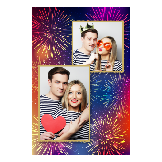 Tło sylwestrowe + fajerwerki + 308 złoty