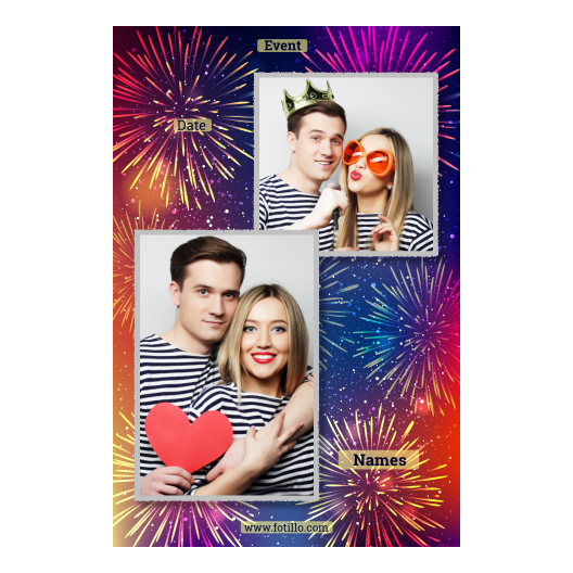 Tło sylwestrowe + fajerwerki + 308 z tekstem