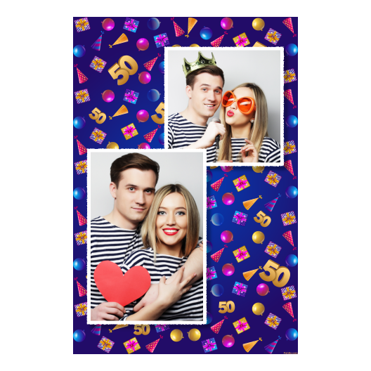 Pięćdziesiątka + balony i prezenty + 308 biały Pięćdziesiątka + balony i prezenty + 308 biały