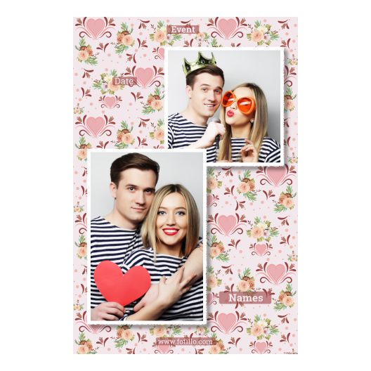 Wesele + kwiaty i serca + 308 biały z tekstem