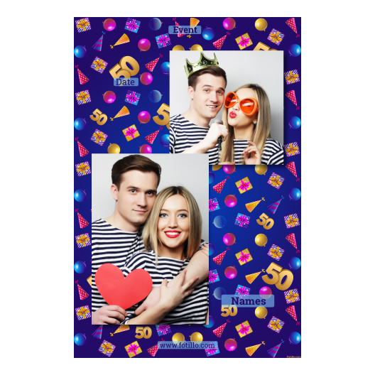 Pięćdziesiątka + balony i prezenty + 308 brak ramki z tekstem Pięćdziesiątka + balony i prezenty + 308 brak ramki z tekstem