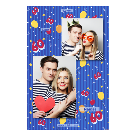 Sześćdziesiątka + balony + 308 brak ramki z tekstem Sześćdziesiątka + balony + 308 brak ramki z tekstem