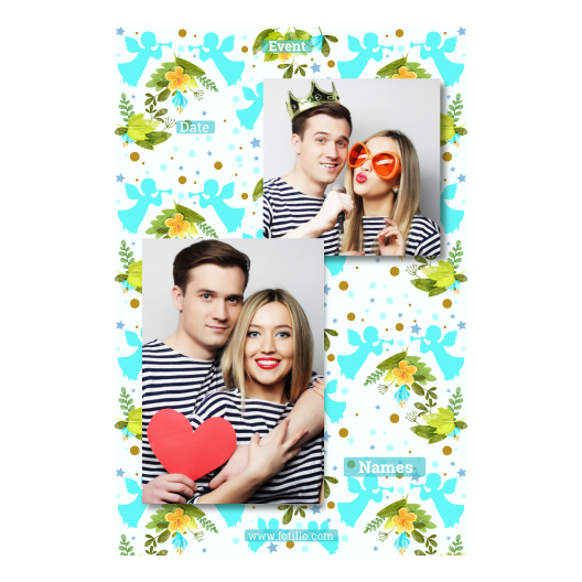 Pierwsza Komunia Święta + Kwiaty, anioły + 308 brak ramki z tekstem Pierwsza Komunia Święta + Kwiaty, anioły + 308 brak ramki z tekstem