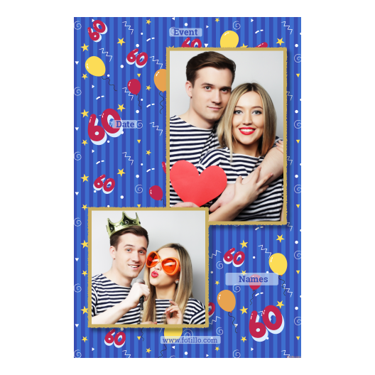 Sześćdziesiątka + balony + 309 złoty z tekstem Sześćdziesiątka + balony + 309 złoty z tekstem