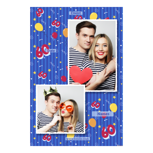 Sześćdziesiątka + balony + 309 biały z tekstem Sześćdziesiątka + balony + 309 biały z tekstem