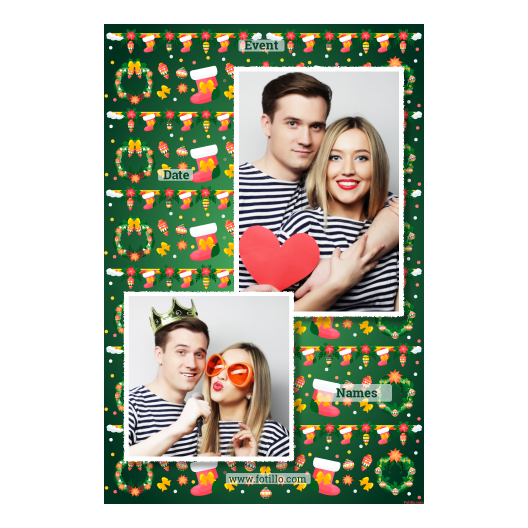 Boże Narodzenie + kwiaty i bombki + 309 biały z tekstem Boże Narodzenie + kwiaty i bombki + 309 biały z tekstem