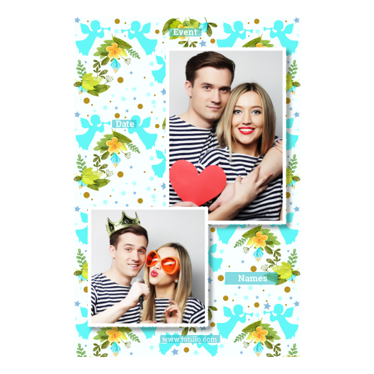 Pierwsza Komunia Święta + Kwiaty, anioły + 309 biały z tekstem Pierwsza Komunia Święta + Kwiaty, anioły + 309 biały z tekstem