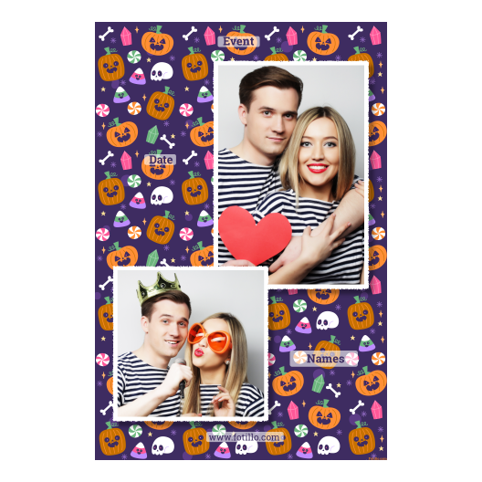 Halloweenowa dynia + kolaż + 309 biały z tekstem Halloweenowa dynia + kolaż + 309 biały z tekstem