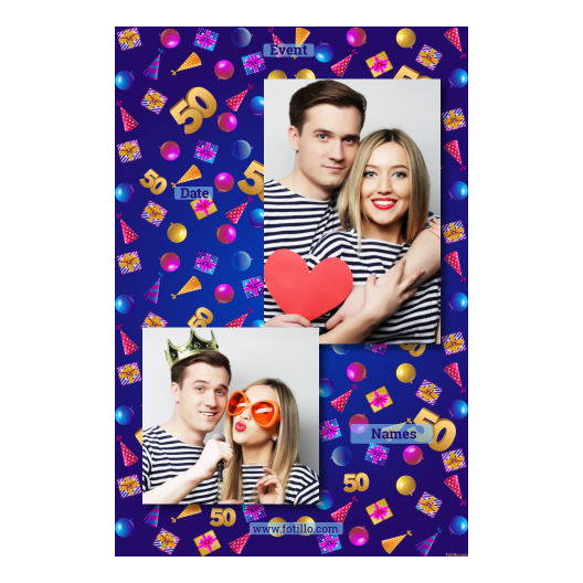 Pięćdziesiątka + balony i prezenty + 309 brak ramki z tekstem Pięćdziesiątka + balony i prezenty + 309 brak ramki z tekstem