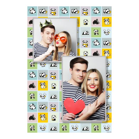 Panda's Day + collage + 310 silver