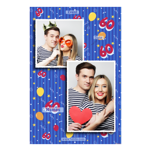 Sześćdziesiątka + balony + 310 biały z tekstem Sześćdziesiątka + balony + 310 biały z tekstem