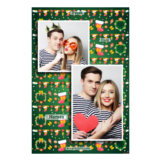 Boże Narodzenie + kwiaty i bombki + 310 biały z tekstem Boże Narodzenie + kwiaty i bombki + 310 biały z tekstem