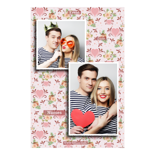 Wesele + kwiaty i serca + 310 biały z tekstem