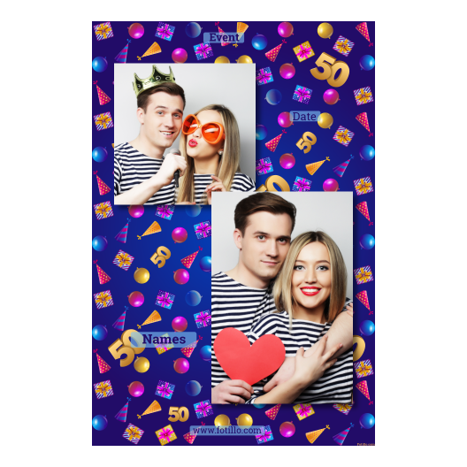 Pięćdziesiątka + balony i prezenty + 310 brak ramki z tekstem Pięćdziesiątka + balony i prezenty + 310 brak ramki z tekstem