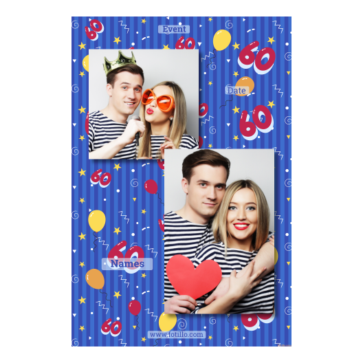 Sześćdziesiątka + balony + 310 brak ramki z tekstem Sześćdziesiątka + balony + 310 brak ramki z tekstem