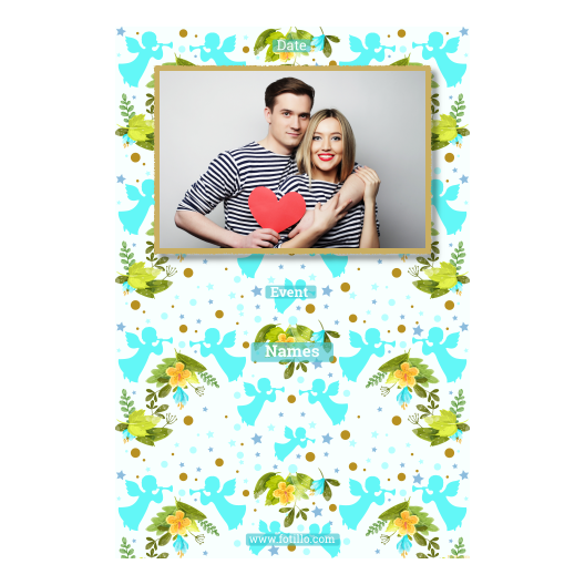 Pierwsza Komunia Święta + Kwiaty, anioły + 311 złoty z tekstem Pierwsza Komunia Święta + Kwiaty, anioły + 311 złoty z tekstem