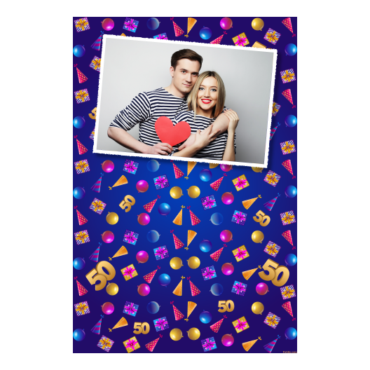 Pięćdziesiątka + balony i prezenty + 312 biały Pięćdziesiątka + balony i prezenty + 312 biały