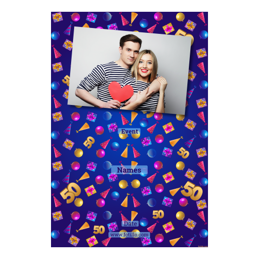 Pięćdziesiątka + balony i prezenty + 312 brak ramki z tekstem Pięćdziesiątka + balony i prezenty + 312 brak ramki z tekstem