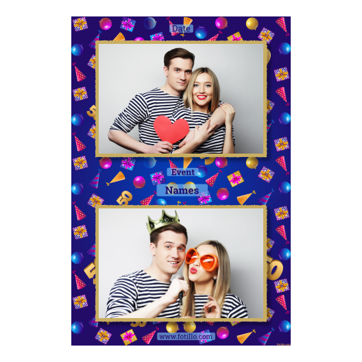 Pięćdziesiątka + balony i prezenty + 313 złoty z tekstem Pięćdziesiątka + balony i prezenty + 313 złoty z tekstem