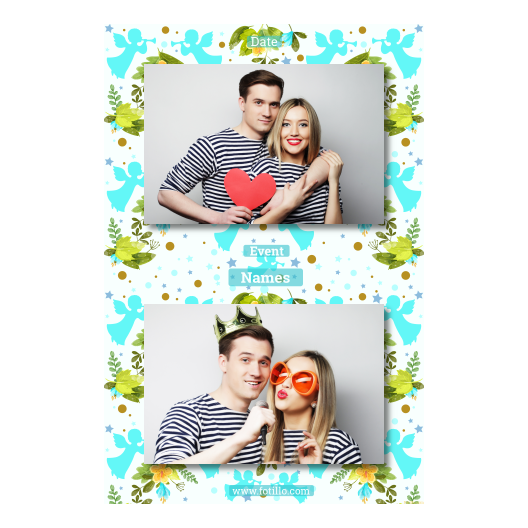 Pierwsza Komunia Święta + Kwiaty, anioły + 313 brak ramki z tekstem