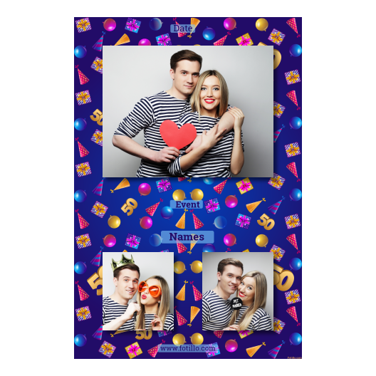 Pięćdziesiątka + balony i prezenty + 315 brak ramki z tekstem Pięćdziesiątka + balony i prezenty + 315 brak ramki z tekstem