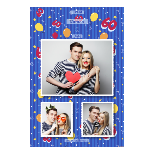 Sześćdziesiątka + balony + 316 biały z tekstem Sześćdziesiątka + balony + 316 biały z tekstem