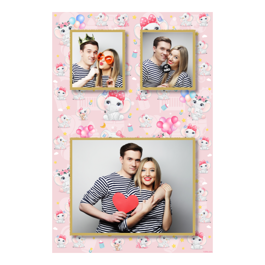 Baby Shower + elephants + 318 gold