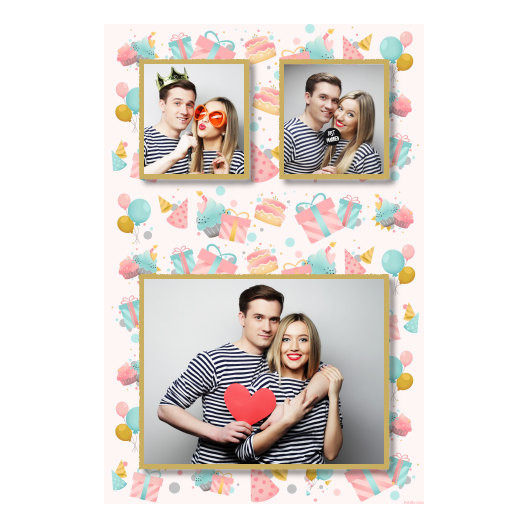 Birthday Party + collage + 318 gold