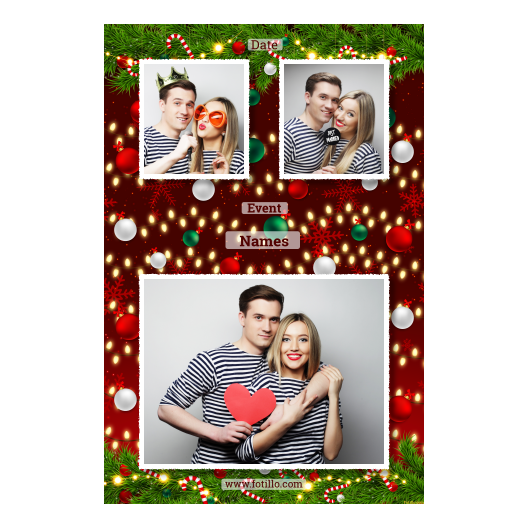 Ozdoby świąteczne + kwiaty i bombki + 318 biały z tekstem Ozdoby świąteczne + kwiaty i bombki + 318 biały z tekstem