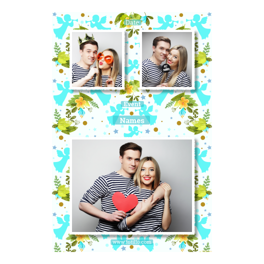 Pierwsza Komunia Święta + Kwiaty, anioły + 318 biały z tekstem Pierwsza Komunia Święta + Kwiaty, anioły + 318 biały z tekstem