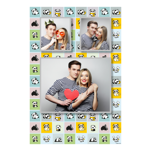 Panda's Day + collage + 319 silver
