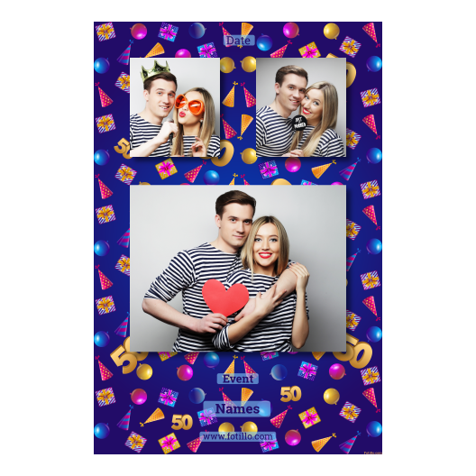 Pięćdziesiątka + balony i prezenty + 319 brak ramki z tekstem Pięćdziesiątka + balony i prezenty + 319 brak ramki z tekstem