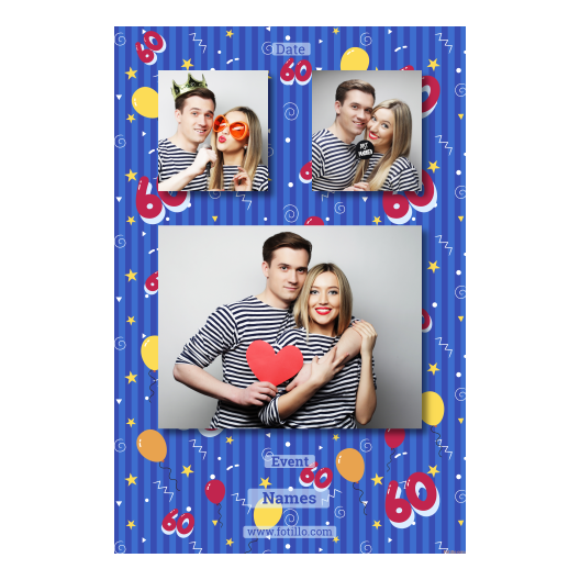 Sześćdziesiątka + balony + 319 brak ramki z tekstem Sześćdziesiątka + balony + 319 brak ramki z tekstem