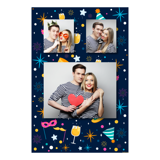 Przyjęcie sylwestrowe + Fajerwerki, gwiazdy + 319 brak ramki Przyjęcie sylwestrowe + Fajerwerki, gwiazdy + 319 brak ramki